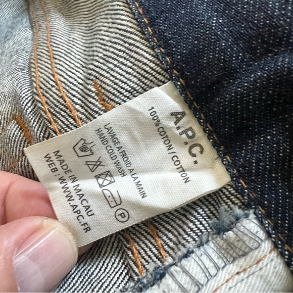 A.P.C. France Mens Petit Standard Japanese Selvedge Denim Jeans Sz 33 Raw Indigo - Picture 7 of 13